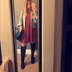 Burnt orange colored dress